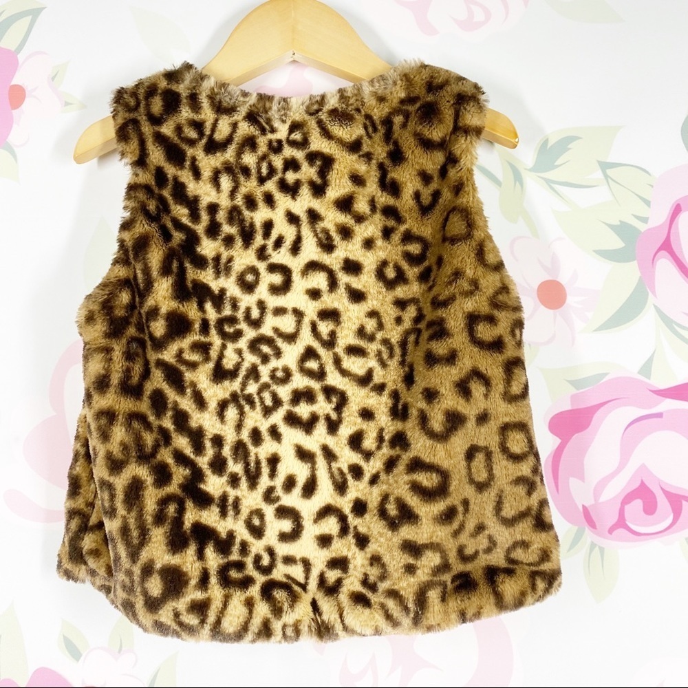 H&M Faux Fur Leopard Print Vest 5 6 - Picture 6 of 9